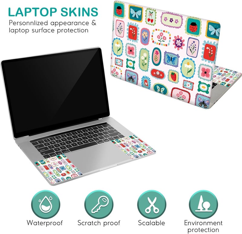 DINKY Flower Butterfly 12.1 13 13.3 14 15 15.4 15.6 inches Netbook Laptop Skin Sticker Cover Soft Reusable Protector for 11.6-15.6 Inch Notebook Chromebook Skin Decal - Image 3